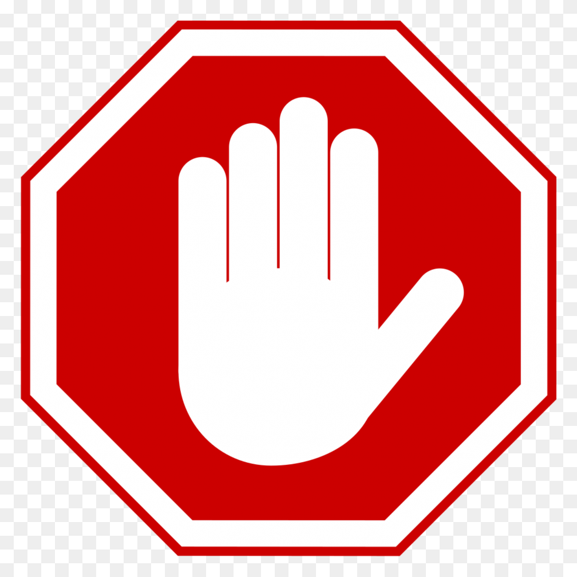 1024x1024 Stop Hand Octogon Red De Alto Con Mano, Stopsign, Road Sign, Sign HD PNG Download