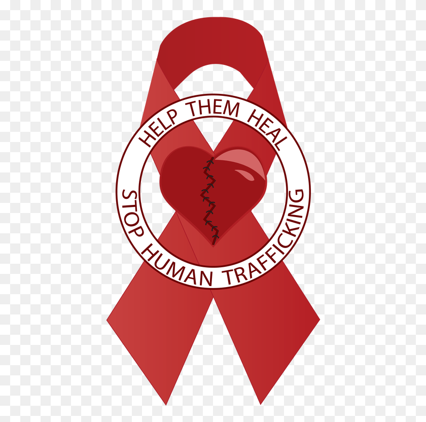 428x772 Stop Human Trafficking Ribbon Emblem, Logo, Symbol, Trademark HD PNG Download