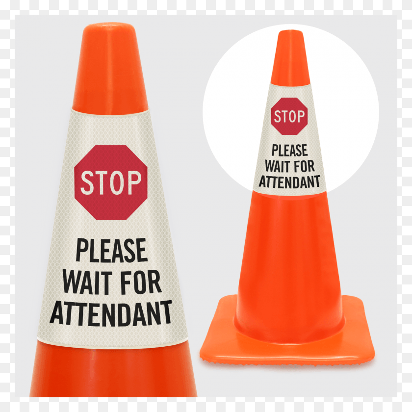 1500x1500 Stop Please Wait For Attendant Cone Collar Stop Sign, Ketchup, Food, Logo HD PNG Download