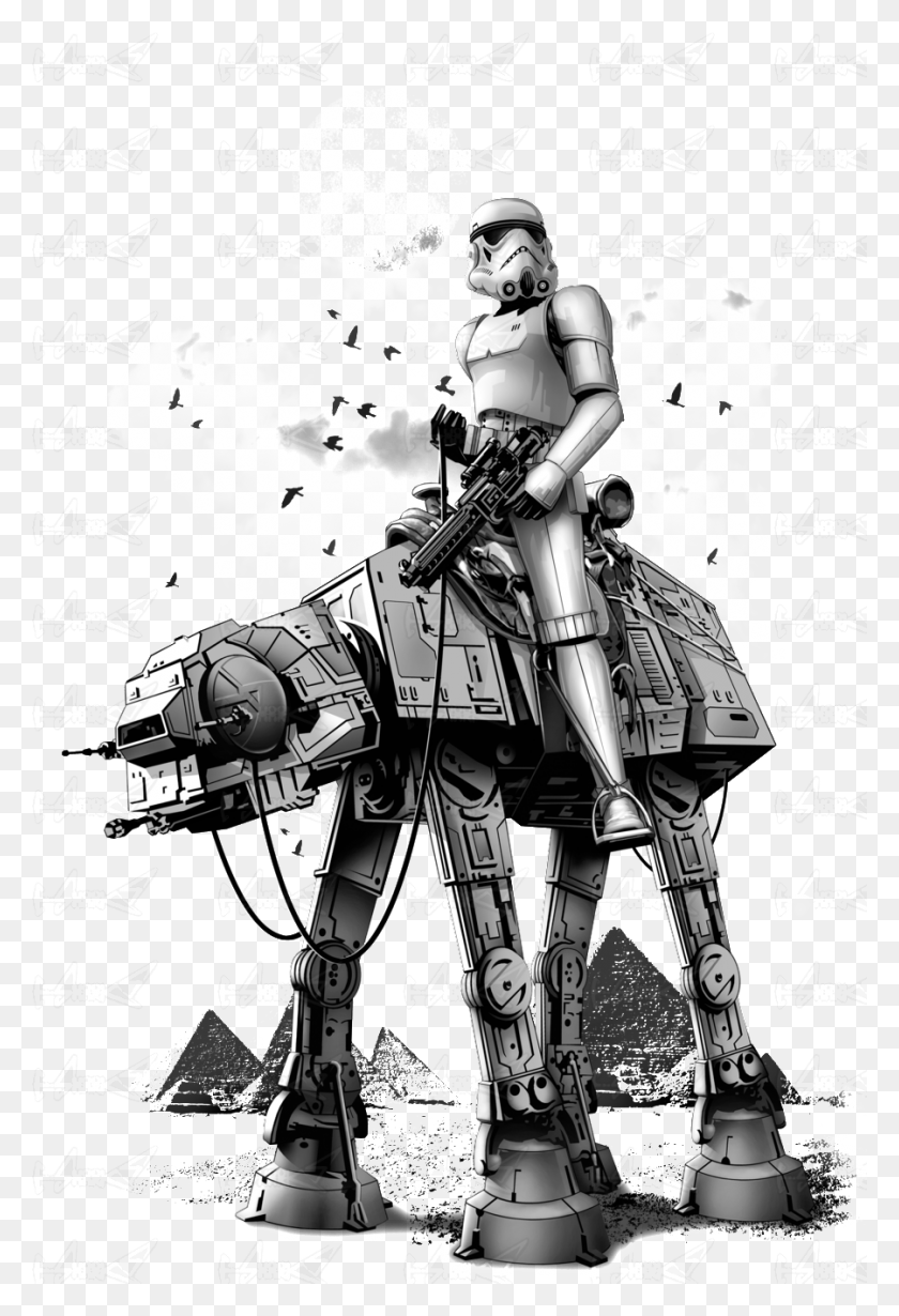 900x1350 Descargar Png Stormtrooper Montando Atat Stormtrooper Montando Un Caballo, Samurai, Anuncio, Cartel Hd Png