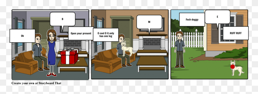 1158x367 Storyboard 1 The Present Cartoon, Person, Human, Indoors HD PNG Download