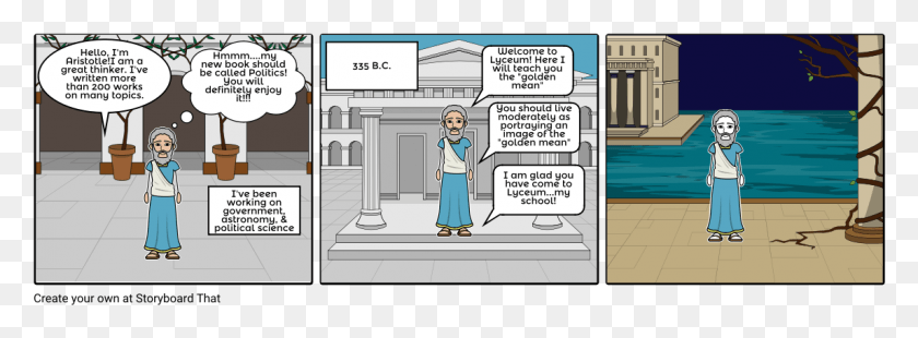 1145x368 Storyboard For Aristotle Cartoon, Comics, Book, Person HD PNG Download