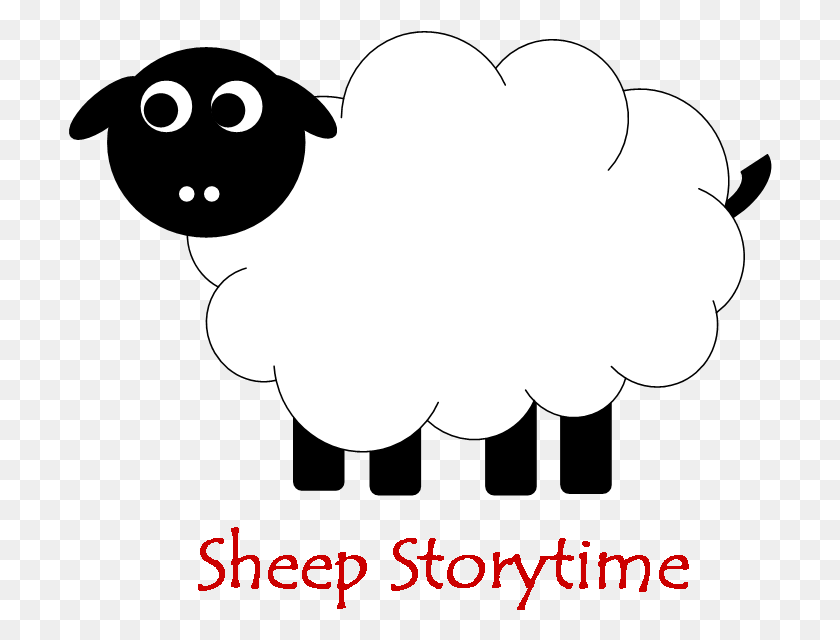 704x580 Storytime Narrating Tales Of Preschool Clip Art Sheep Story Time, Stencil, Symbol, Text HD PNG Download
