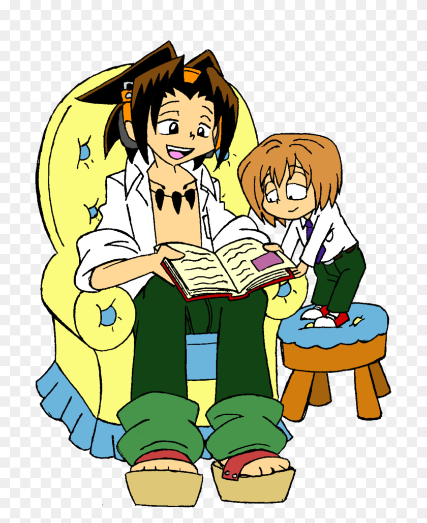 746x969 Storytime With Yoh By Dezu The Shaman Cartoon, Person, Human, Reading HD PNG Download