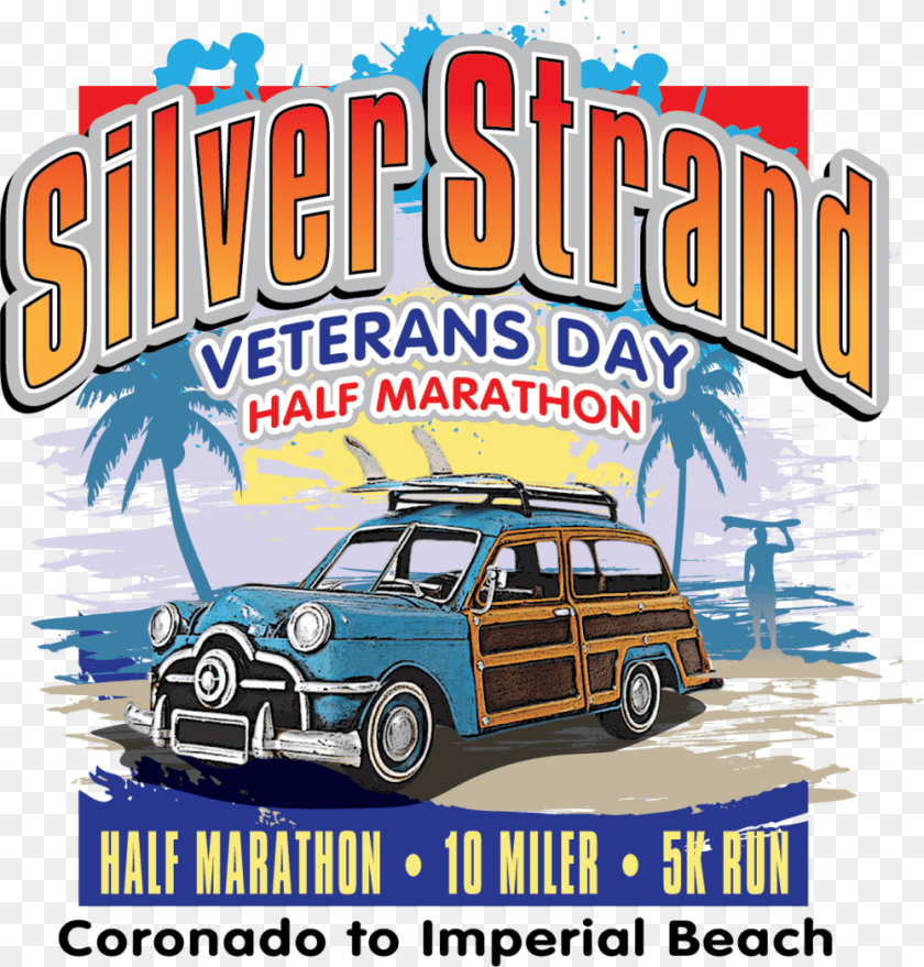 1000x1046 Strandvday Eventlogo Silver Strand Half Marathon 2017, Advertisement, Car, Poster, Transportation Transparent PNG