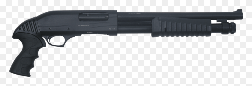 1486x434 Stranger Bsm123 Pump Action Shotgun Pump Shotgun Transparent, Gun, Weapon, Weaponry HD PNG Download