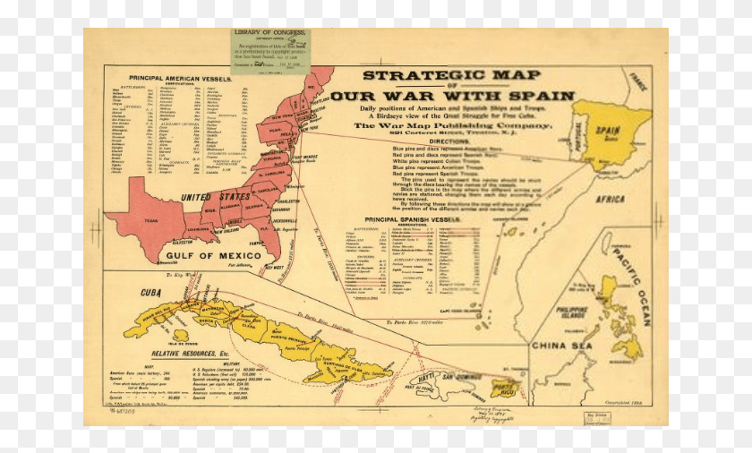 655x446 Strategic Map Of Our War With Spain, Plot, Diagram, Atlas HD PNG Download