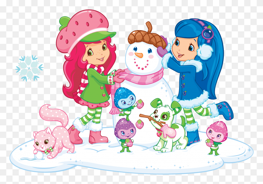 3235x2188 Strawberries Clipart Character Strawberry Shortcake Winter Movie, Person, Human, Graphics HD PNG Download
