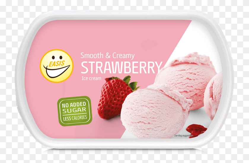 743x490 Strawberry, Cream, Dessert, Food HD PNG Download
