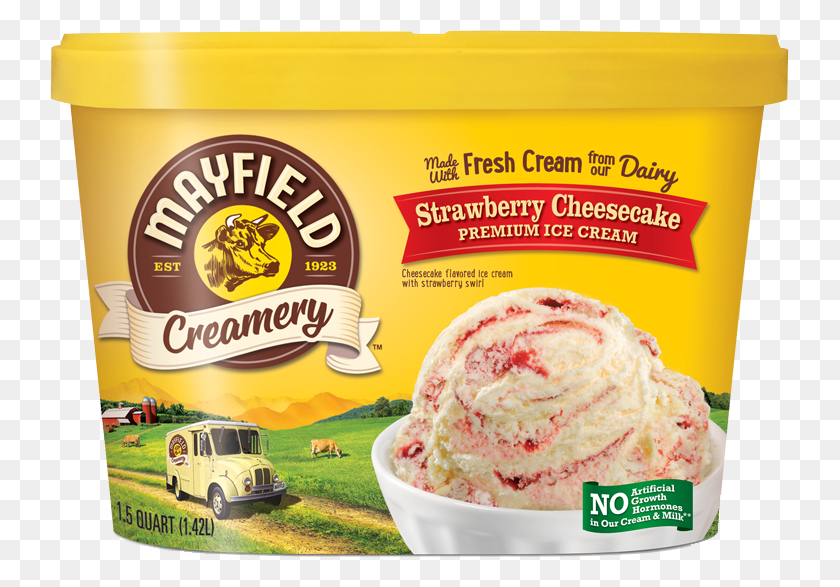 739x527 Strawberry Cheesecake Banana Ice Cream Mayfield, Cream, Dessert, Food HD PNG Download