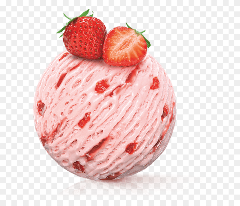 613x660 Strawberry Ice Cream Transparent Background Ice Cream Strawberry Scoop, Cream, Dessert, Food HD PNG Download