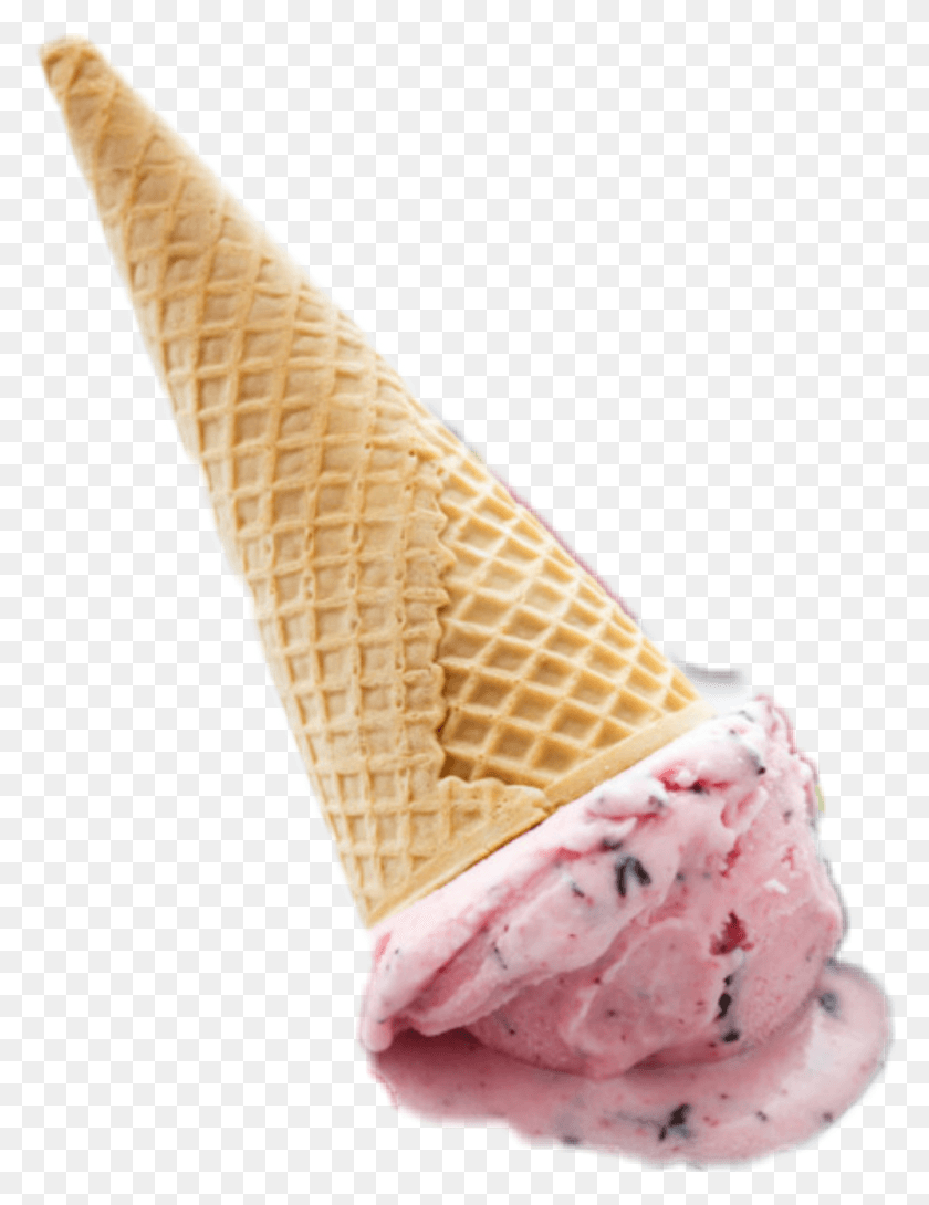 998x1318 Клубничное Мороженое Рожок Мороженого, Сливки, Десерт, Еда Hd Png Скачать