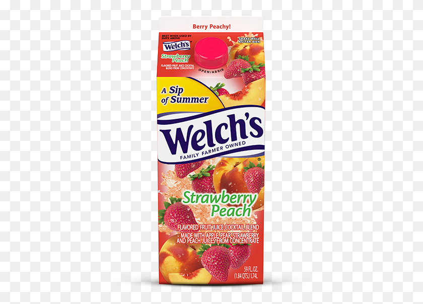 387x544 Strawberry Peach Refrigerated Juice Cocktail Welch39s Grape Juice, Label, Text, Beverage HD PNG Download