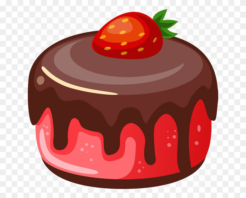 650x618 Strawberry Pudding Free Cake, Dessert, Food, Cream HD PNG Download