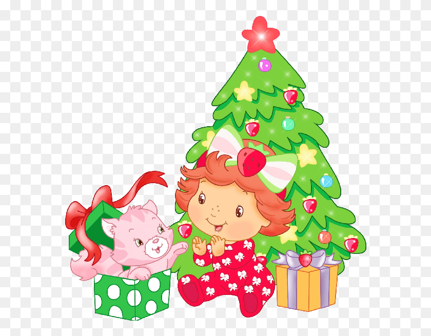 588x595 Strawberry Shortcake Clip Art Free Baby39s First Christmas Clip Art, Tree, Plant, Christmas Tree HD PNG Download