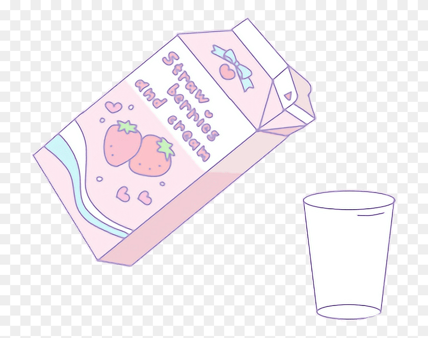 722x604 Strawberry Strawberrymilk Aesthetic Pastel Freetoedit Anime Strawberry Milk Aesthetic, Text, Beverage, Drink HD PNG Download