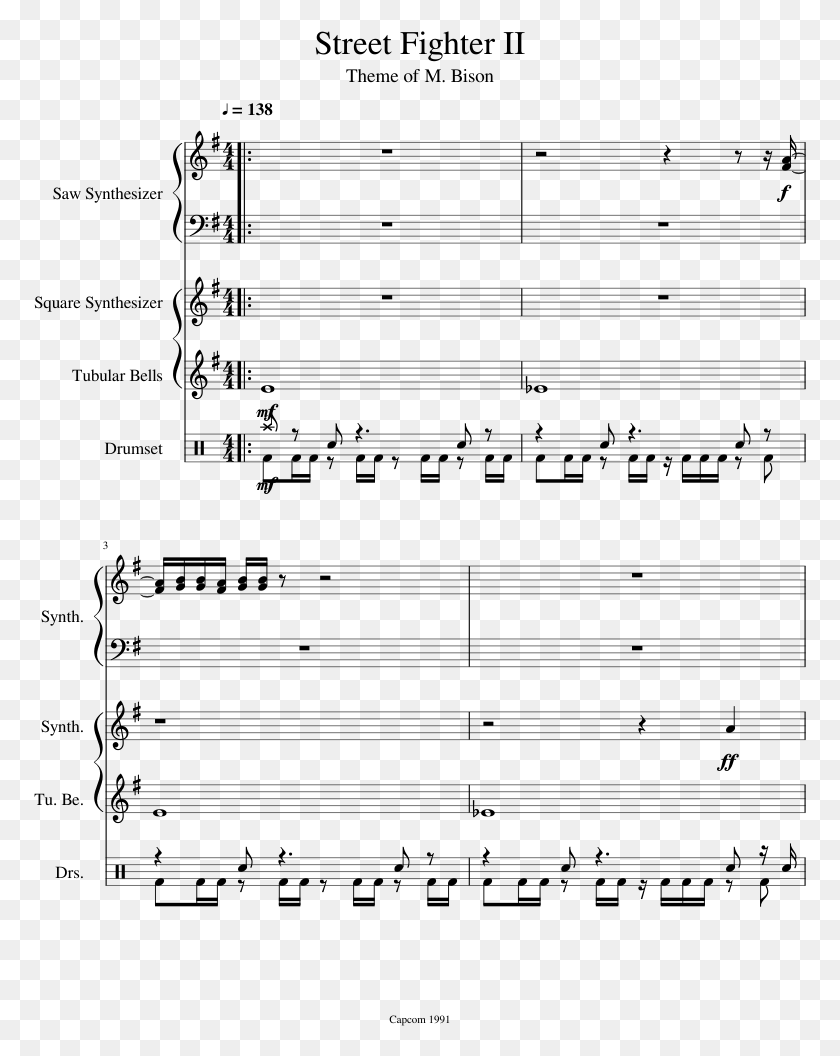 773x996 Street Fighter Ii Sheet Music 1 Of 10 Pages Street Fighter Vega Theme Violin, Gray, World Of Warcraft HD PNG Download
