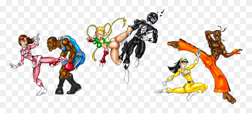 992x402 Street Fighter Vs Power Power Rangers Vs Street Fighters, Persona, Humano, Avispa Hd Png