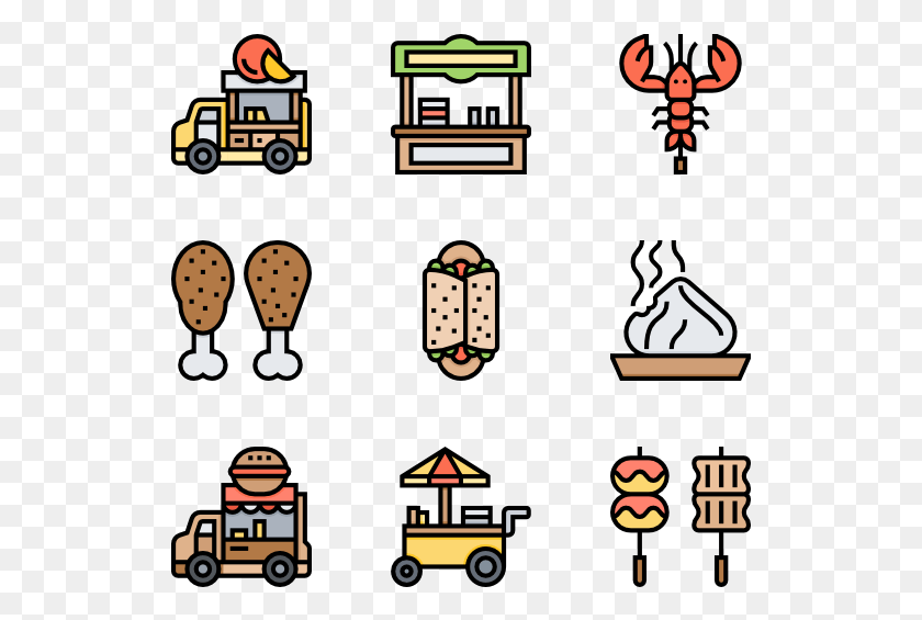 529x505 Street Food And Food Trucker Water Park Icons, Super Mario, Text, Alphabet HD PNG Download