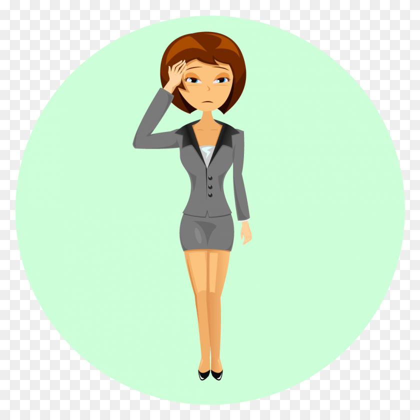 1032x1033 Stressed Cartoon, Clothing, Standing, Person Descargar Hd Png