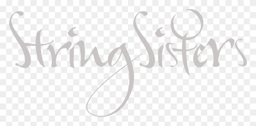 1000x455 String Sisters Logo Webgrey, Text, Handwriting, Calligraphy HD PNG Download