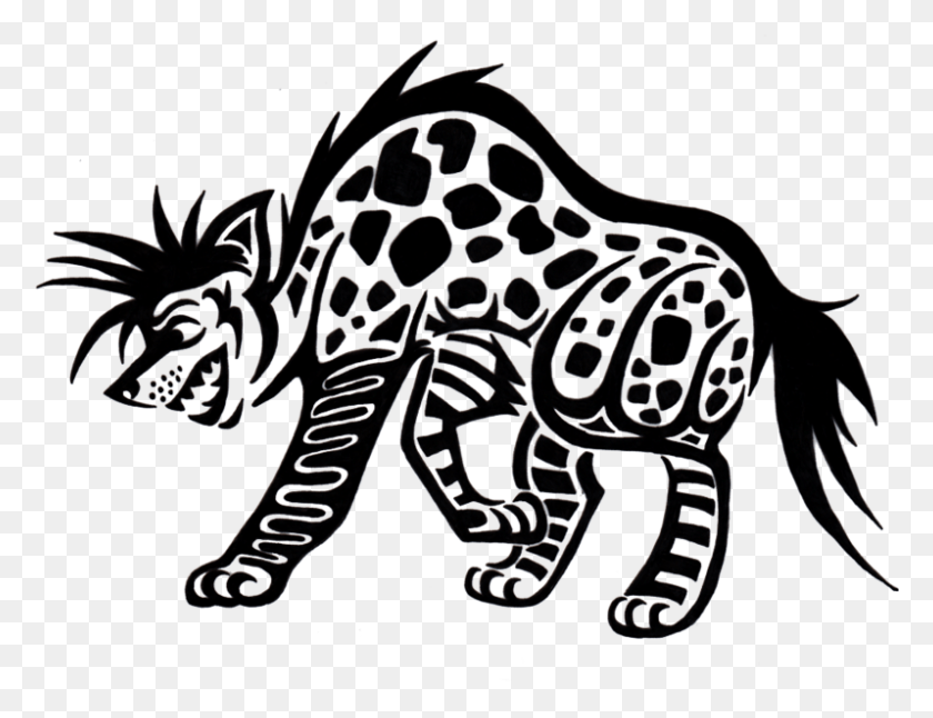 798x600 Striped Hyena Tattoo Art Spotted Hyena Hyena Tattoo Tribal, Symbol, Text HD PNG Download