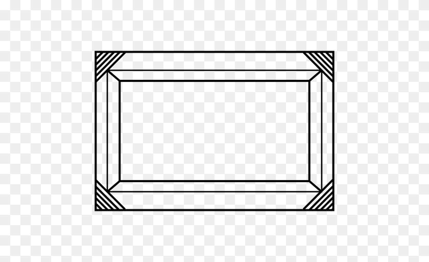 Stripes Corner Frame, Gray Sticker PNG