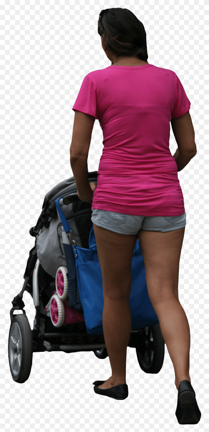 1192x2559 Stroller Woman With Stroller, Person, Human, Shorts HD PNG Download