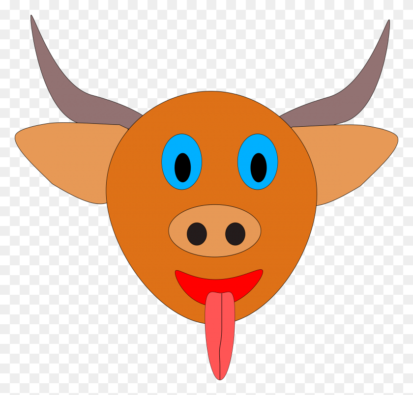2400x2291 Strong As An Ox Small Cartoon Bull Head, Mammal, Animal, Cattle HD PNG Download