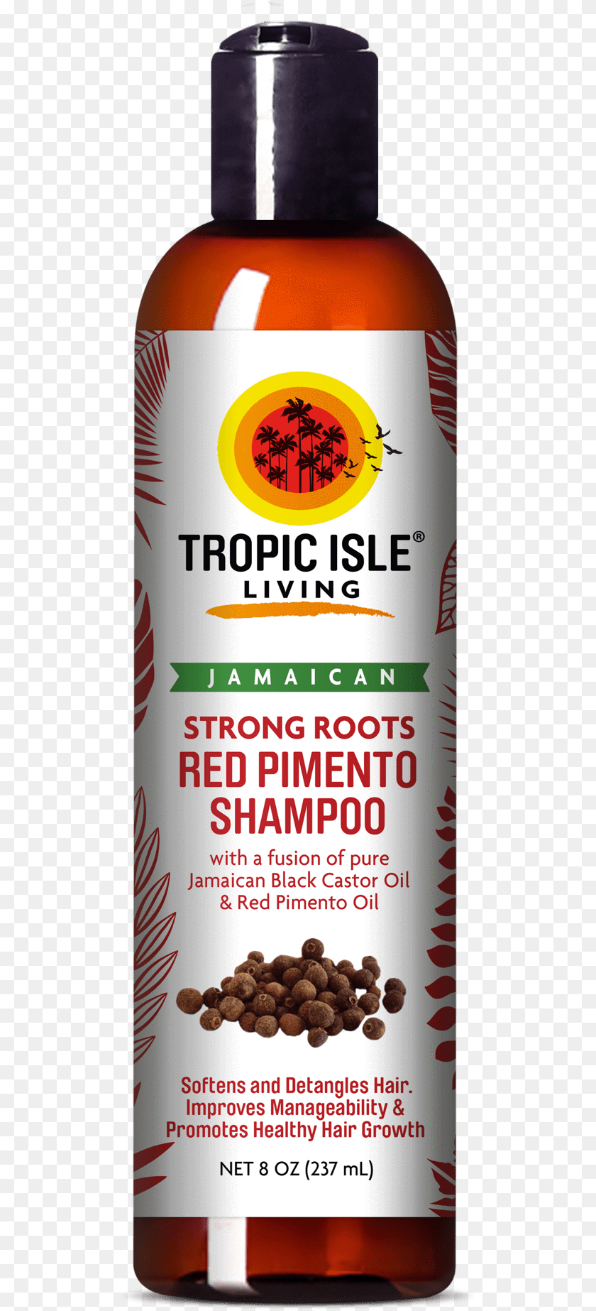 500x1846 Strong Roots Red Pimento Shampoo Strong Roots Shampoo With Red Pimento, Bottle, Herbal, Herbs, Plant PNG