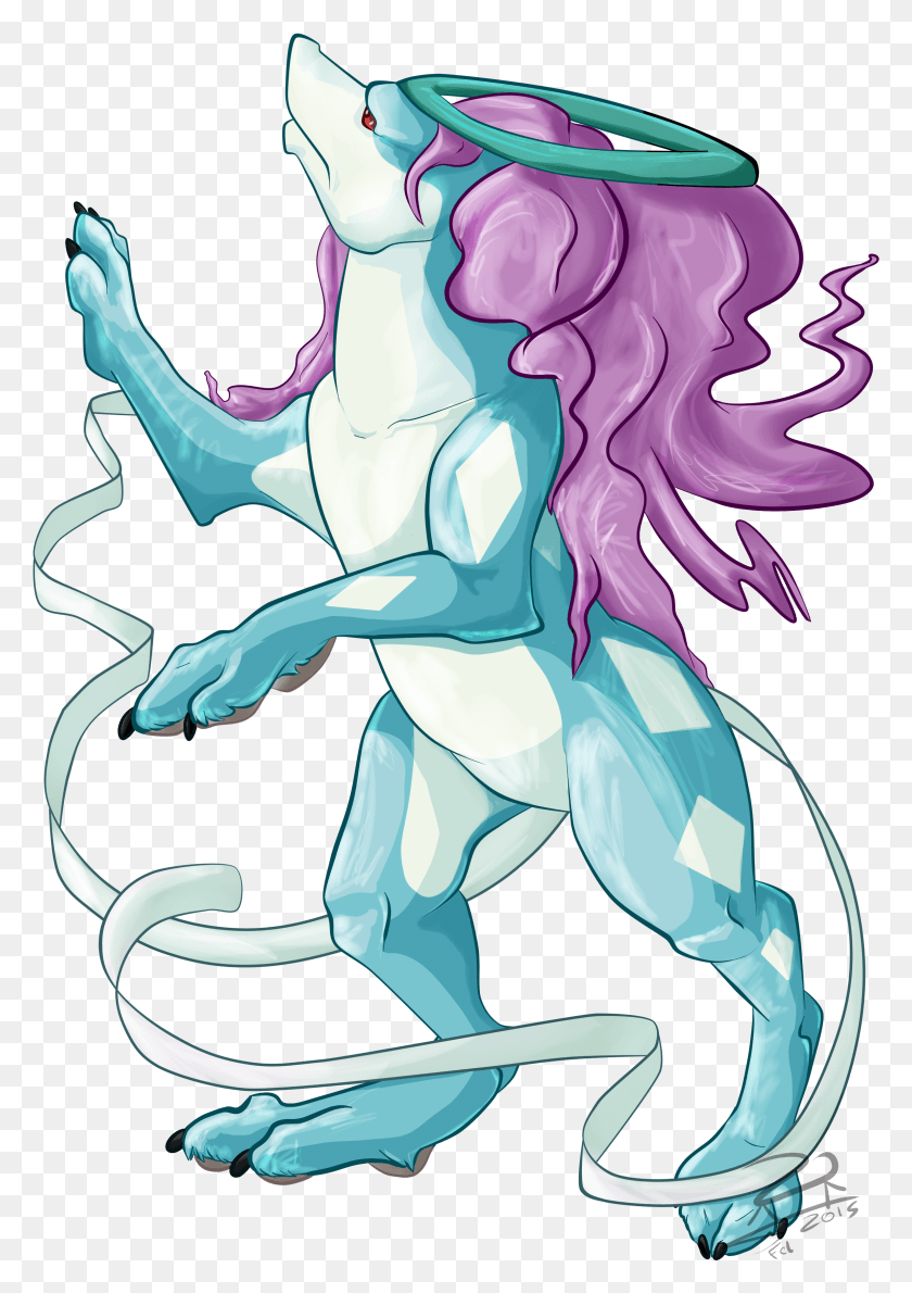 2374x3441 Fuerte Suicune, Animal, Reptil, Dinosaurio Hd Png