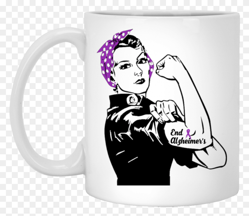 1137x974 Strong Woman End And Alzheimer39s Mugs Rosie The Riveter Cutout, Coffee Cup, Cup, Person HD PNG Download