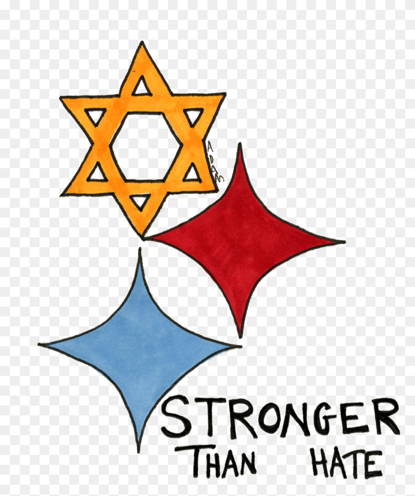 1340x1621 Stronger Than Hate Logo Pittsburgh, Symbol, Star Symbol, Poster HD PNG Download