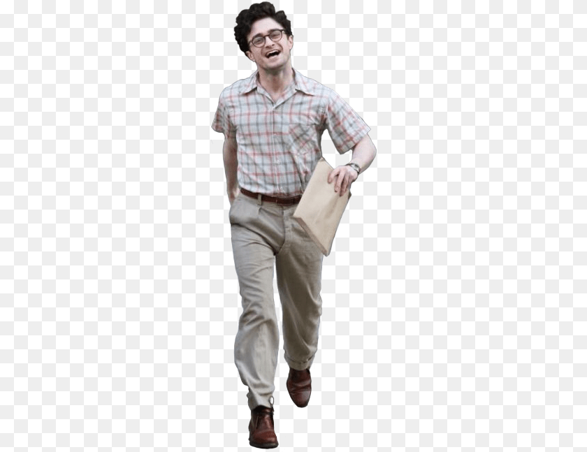 Strutting Daniel Radcliffe Plaid, Shirt, Clothing, Person, Face Clipart PNG