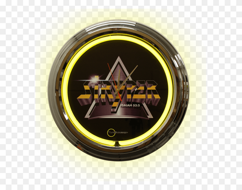 593x599 Stryper Neon Clock Stryper Live In Puerto Rico, Clock Tower, Architecture, Building HD PNG Download