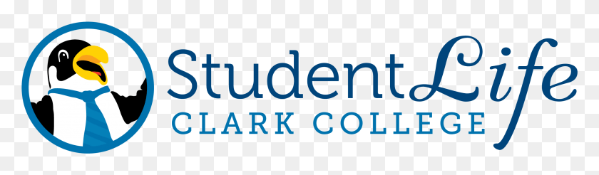 2583x617 Student Life Logo In Blue With Oswald The Penguin Under Armour, Text, Alphabet, Number HD PNG Download