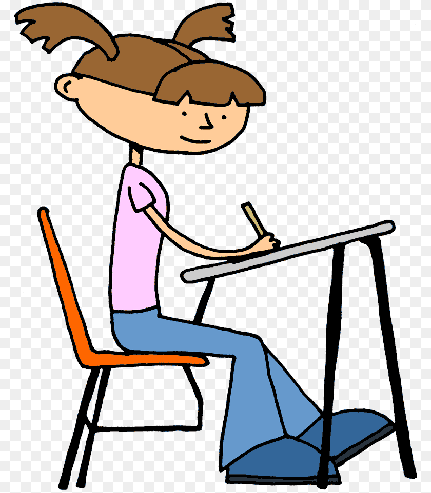 Student Writing Clipart Sitting, Reading, Person, Chair Sticker PNG