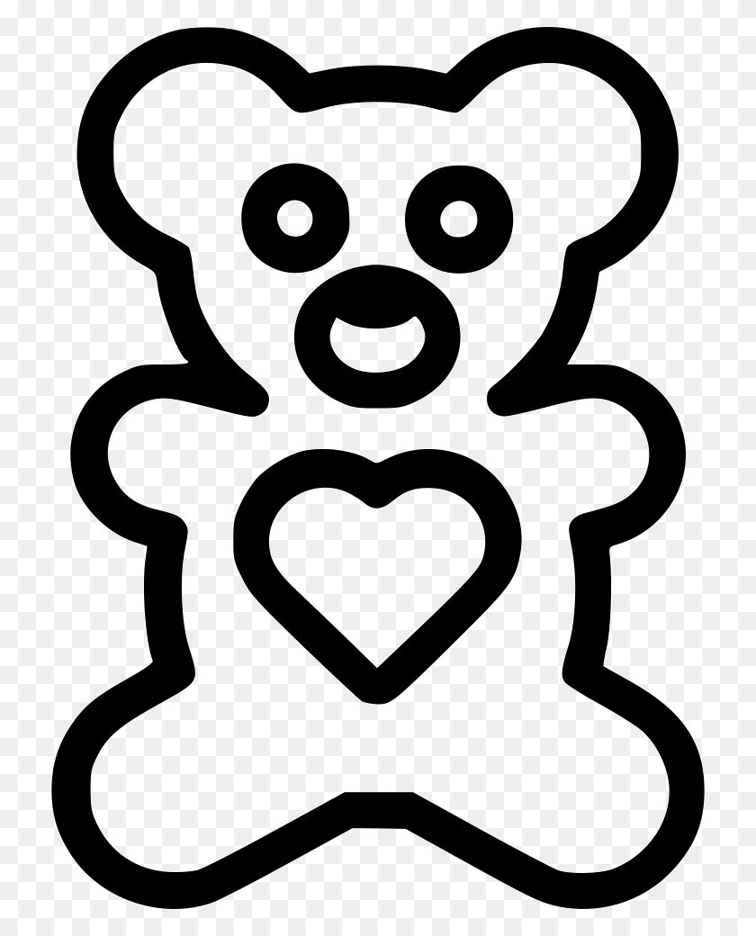 726x980 Stuffed Bear Comments Heart, Stencil, Label, Text HD PNG Download