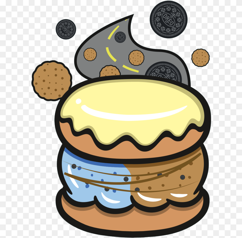 627x827 Stuffed Ice Cream Cruff Cookie Road Donut With Scoop Ice Cream, Food, Sweets, Dessert, Ice Cream Clipart PNG