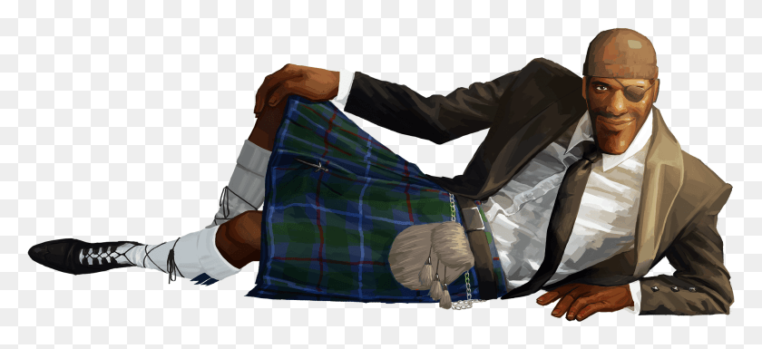 2042x851 Stupid Sexy Demoman Tf2 Demoman Without Hat, Clothing, Apparel, Skirt HD PNG Download