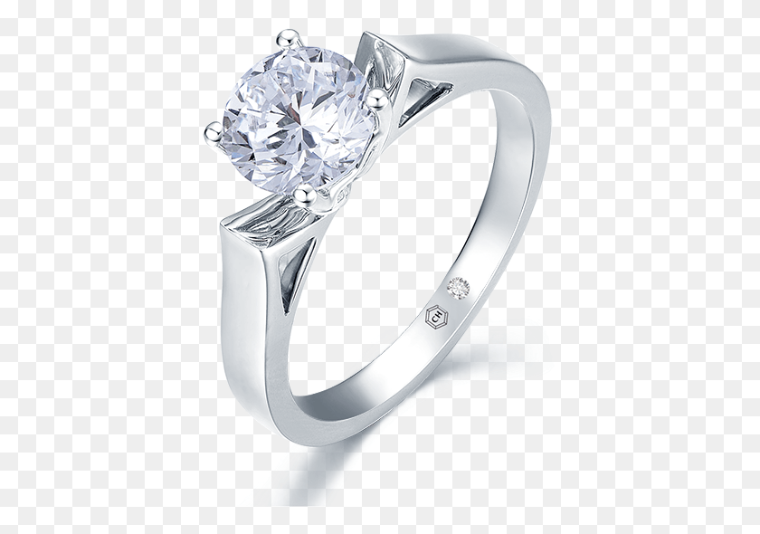 393x530 Stylish Filigree 4 Prong Classic Solitaire Engagement Pre Engagement Ring, Platinum, Accessories, Accessory HD PNG Download