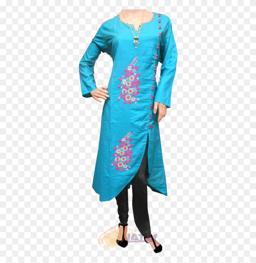 328x801 Stylish Regular Cotton Kurti Silk, Clothing, Apparel, Person HD PNG Download
