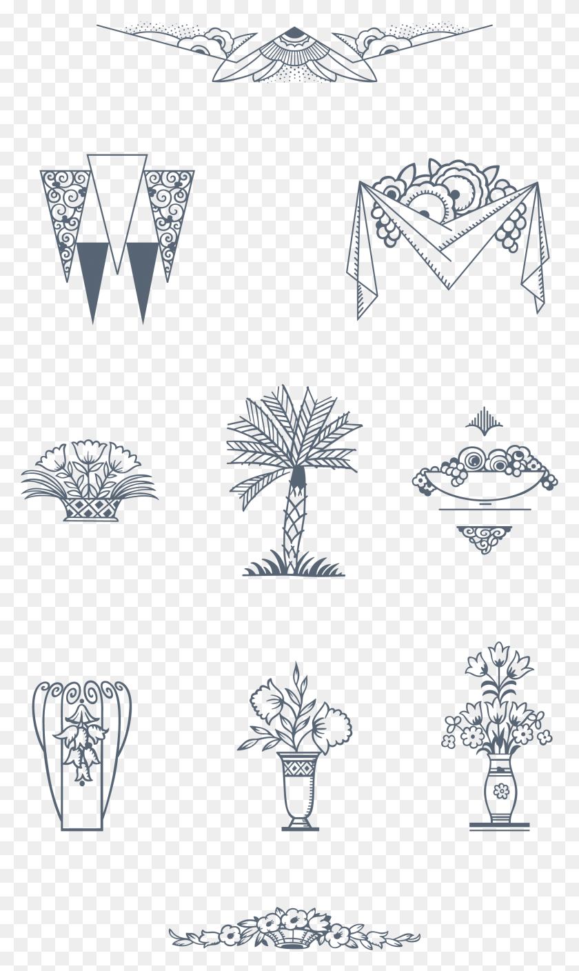 1892x3270 Stylized Art Deco Illustrations And Ornaments Drawing, Snowflake, Poster, Advertisement Descargar Hd Png