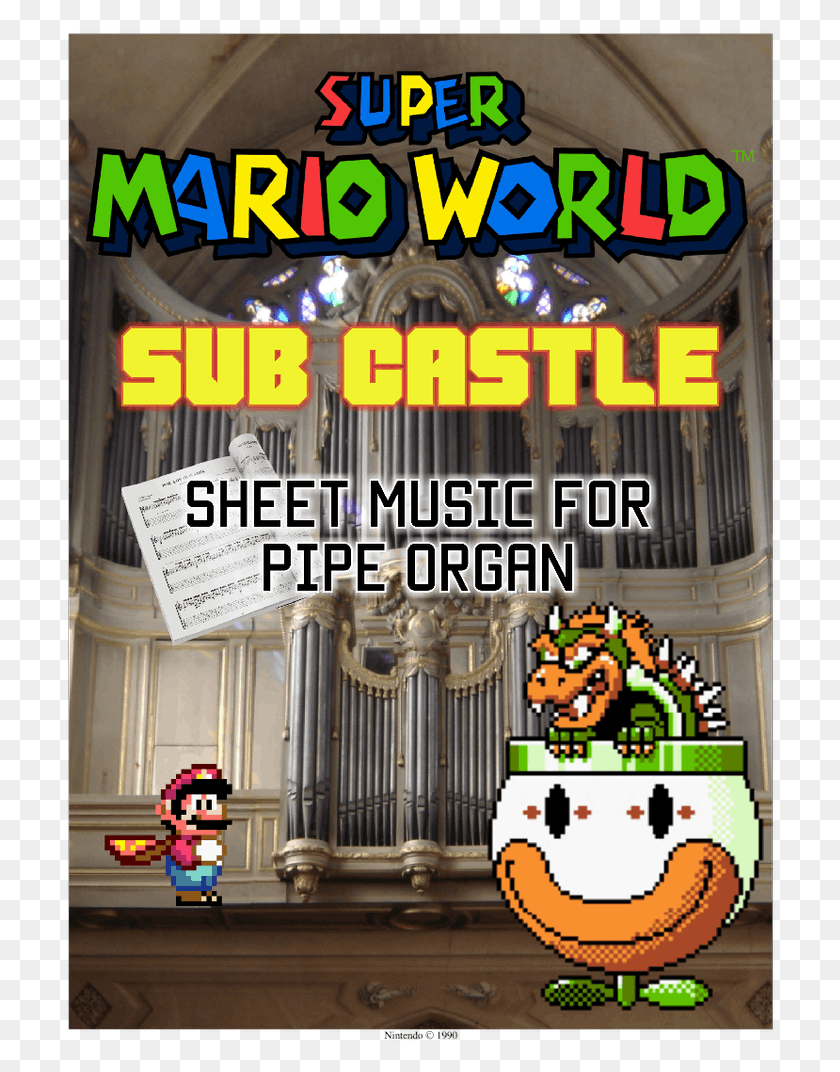 710x1012 Sub Castle Pipe Organ Super Mario World Bowser, Плакат, Реклама, Флаер Png Скачать