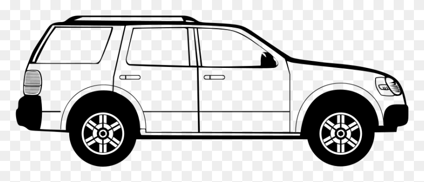 838x325 Suburban Assault Vehicle Car Side View Vector, Gray, World Of Warcraft HD PNG Download