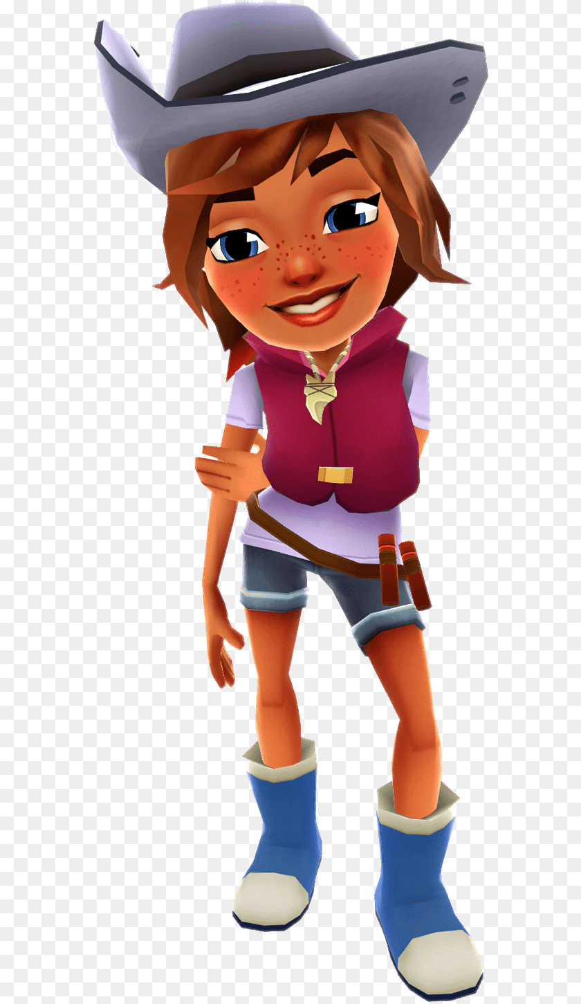 578x1451 Subway Surfers Sydney The Cowgirl Subway Surfers Kim, Clothing, Hat, Toy, Doll Clipart PNG