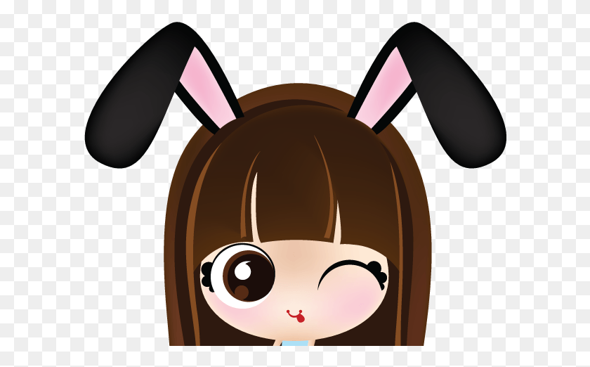 602x462 Successfully Turned Into A Bunny Girl With Long Black Cute Avatar Girl, Label, Text, Head Descargar Hd Png