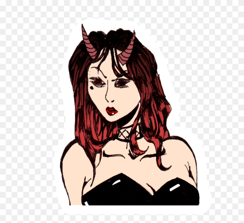 673x707 Succubus Sticker Illustration, Person, Human HD PNG Download