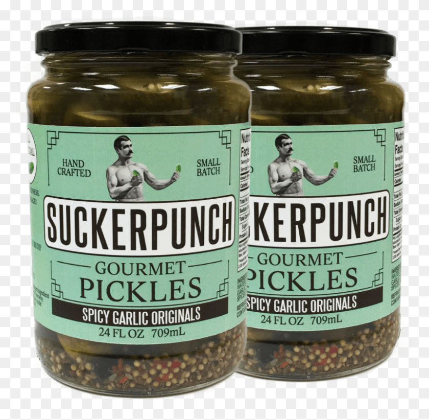 801x783 Suckerpunch Gourmet39s Spicy Garlic Original Pickles Chickpea, Relish, Food, Person HD PNG Download