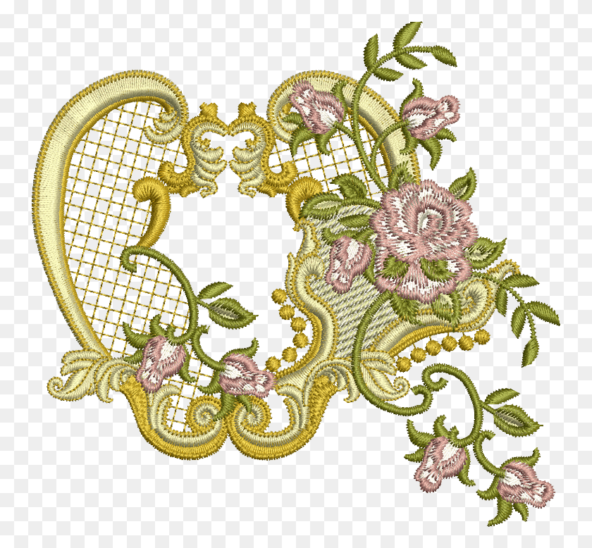 750x718 Sue Box Creations Free Machine Embroidered Roses, Embroidery, Pattern, Floral Design HD PNG Download